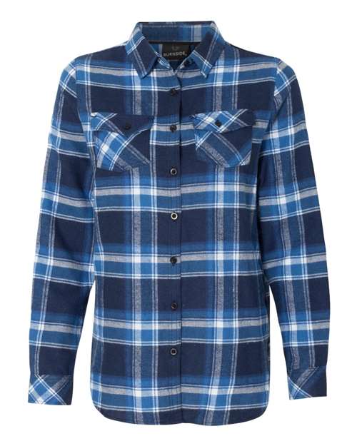 Ladies Yarn Dyed Long Sleeve Flannel Shirt