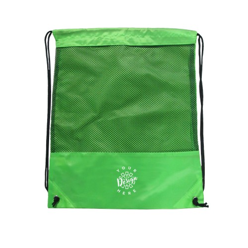 Mesh Panel Drawstring Backpack