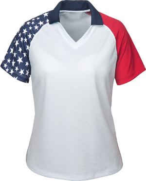 ALL USA Clothing Ladies American Flag Polo
